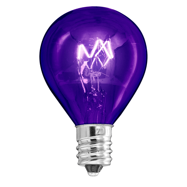 purple colored scentsy lightbulb
