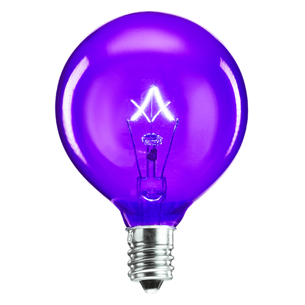 purple colored scentsy lightbulb